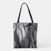 Rock Chick Zwart Faux Lederen Biker Jacket Foto Draagtas (Achterkant)