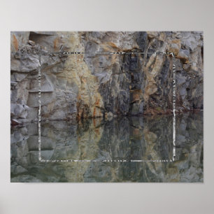 Rock Cliff Reflections in Pond Voeg uw foto toe Poster