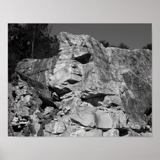 Rock Cliff Wall Nature noir blanc Impression (Devant)