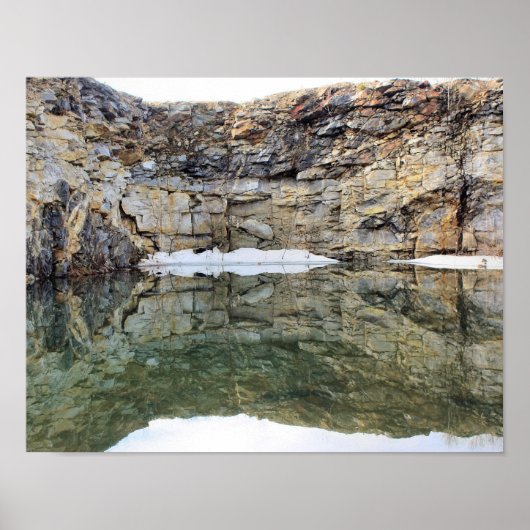 Rock Cliff Wall reflectie in Natuur 3 Poster (Voorkant)