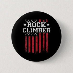 Rock Climber Amerikaanse vlag USA Patriot C Ronde Button 5,7 Cm