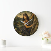 Rock Climber Funny Mona Lisa Grote Klok (Huis)