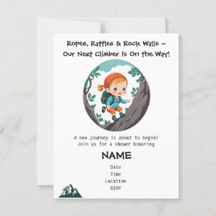 Rock Climber Girl Baby shower Uitnodiging