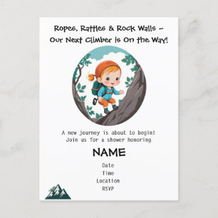 Rock Climber Girl Baby shower Uitnodiging Briefkaart