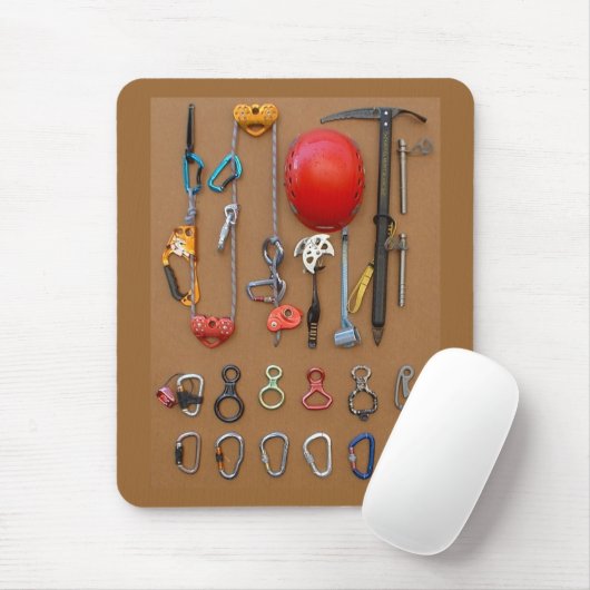 Rock Climber Mountaineering Gear Mousepad Muismat (Met muis)