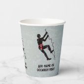 Rock Climber Thema mannelijke viering eigen tekst Papieren Bekers (Achterkant)