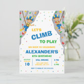 Rock Climbing Birthday Party Invitation (Debout devant)