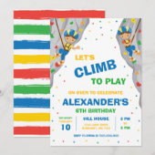 Rock Climbing Birthday Party Invitation (Devant / Derrière)