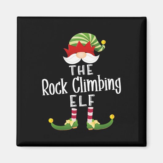 Rock Climbing Elf Group Christmas Funny Pajama Par Magneet (Voorkant)