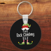Rock Climbing Elf Group Christmas Funny Pajama Par Sleutelhanger (Voorkant)