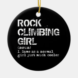 Rock climbing Girl Definition Funny Sports T-shirt Keramisch Ornament