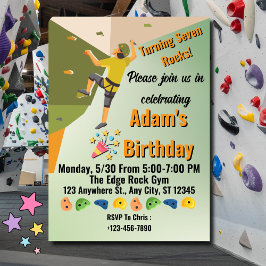 Rock Climbing Gym Adventure Birthday Invitation Kaart