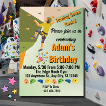 Rock Climbing Gym Avontuur Verjaardagsuitnodiging