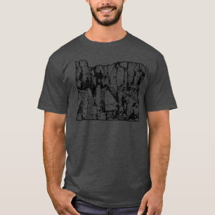 Rock Climbing Oregon Rock Climber State kaart Klim T-shirt