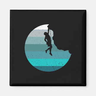 Rock Climbing Retro Bouldering Climber Vintage Sty Magneet