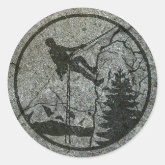 Rock Climbing Ronde Sticker