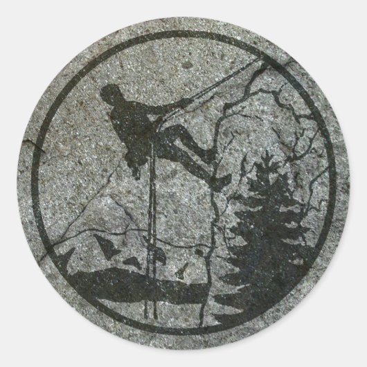 Rock Climbing Ronde Sticker (Voorkant)