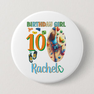 Rock Climbing Verjaardag Meisje Adventure Klaar Ronde Button 7,6 Cm