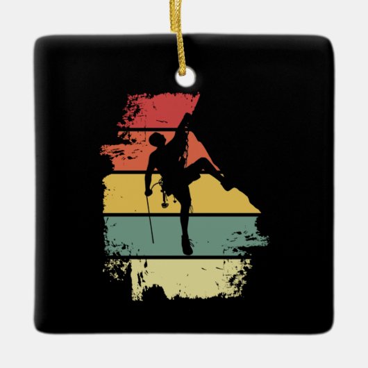 Rock Climbing Vintage Keramisch Ornament (Voorkant)