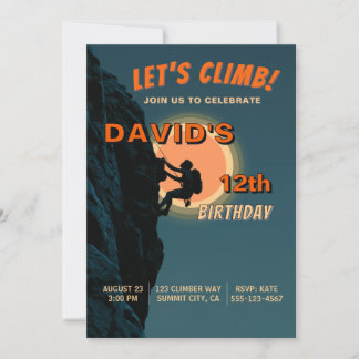 Rock Climming Avontuurlijke Verjaardagsuitnodiging Kaart