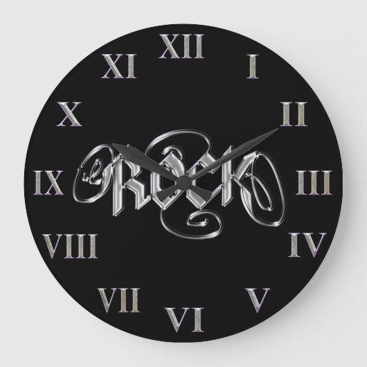 Rock Clock ~ Metal Rock Music Clock Grote Klok (Voorkant)