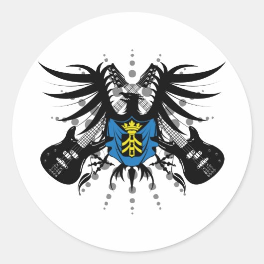 Rock Coat of Arms Ronde Sticker (Voorkant)