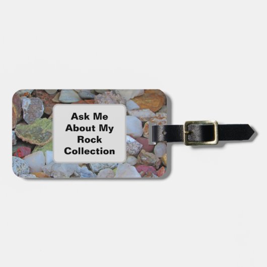 Rock Collectie Natuur Rockhound Kleurrijke Stenen Bagagelabel (Voorkant horizontaal)
