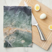 Rock Collector Humor Paarse Groen Gepolijst Steen Theedoek (Quarter Fold)