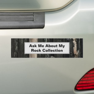 Rock Collector Humoristische Zwart Wit Gestreepte  Bumpersticker