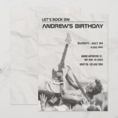 Rock concert verjaardag kaart (Voorkant / Achterkant)
