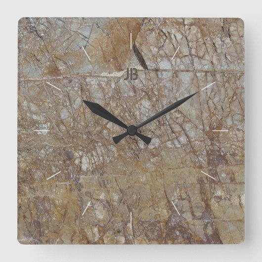 ROCK CRACKS | afbeelding van natuurlijke getexture Vierkante Klok (Voorkant)