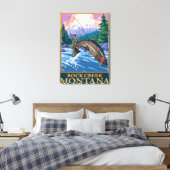 Rock Creek, MontanaFly Vist Scene Canvas Afdruk (Insitu (Slaapkamer))