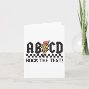 Rock de test ABCD testdag leraar jongens meisjes Kaart
