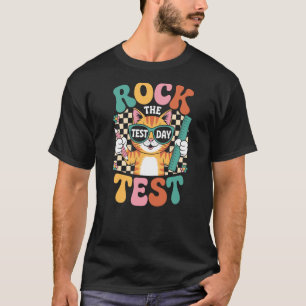 Rock De Test Dag Plezierige Kat Examen Steun Grapp T-shirt