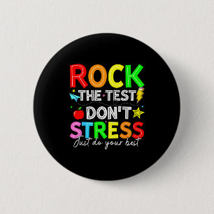 Rock de test grappig voor leraar studenten kindere ronde button 5,7 cm