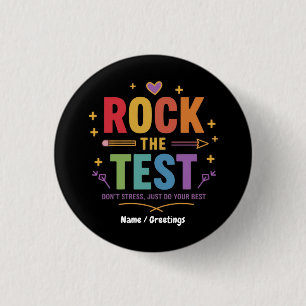 Rock de Test Niet Stress Grappig Motivatie Ronde Button 3,2 Cm