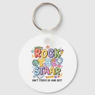 Rock De Test Staar Dag Leraar Motiverende Testi Sleutelhanger