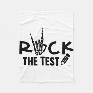 Rock de test testdag examen voor leraar student fleece deken