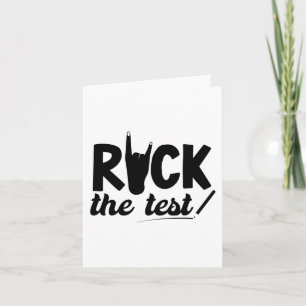 Rock de test testdag examen voor leraar student kaart