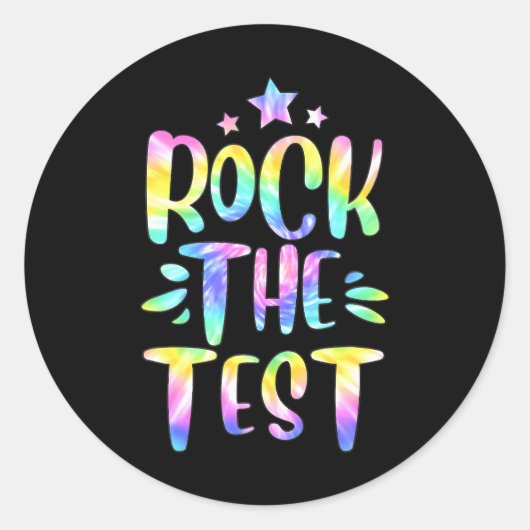 Rock de testdag Motivatie Ronde Sticker (Voorkant)