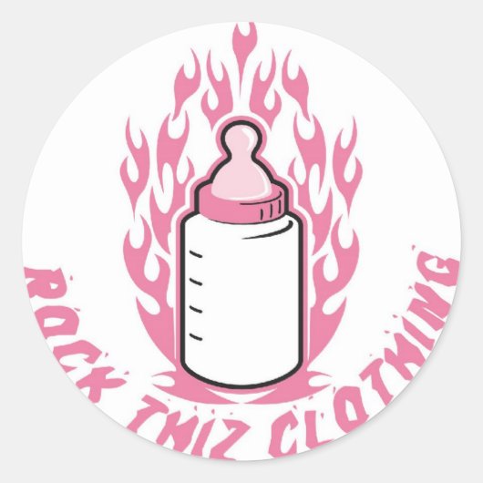 Rock deze kleding Stickers roze Baby fles (Voorkant)