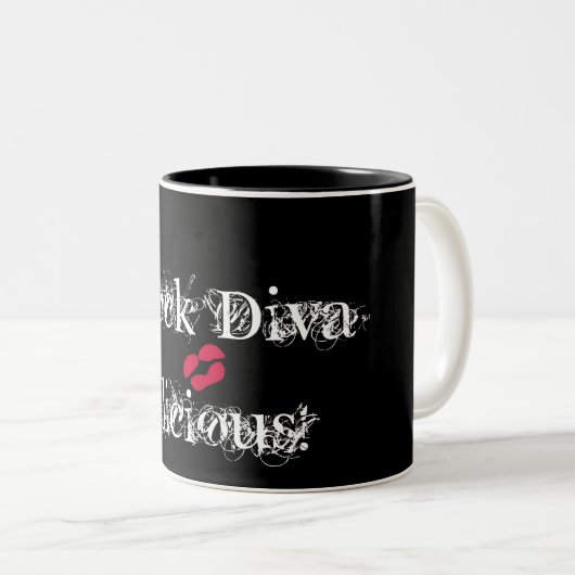 "Rock Diva-licious ! En noir" Mug - Personnalisabl (Devant droit)