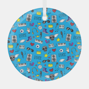 Rock Emo Muziek Tiener Patroon Glas Ornament