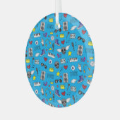 Rock Emo Muziek Tiener Patroon Glas Ornament (Voorkant links)