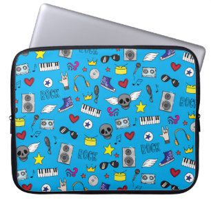 Rock Emo Muziek Tiener Patroon Laptop Sleeve
