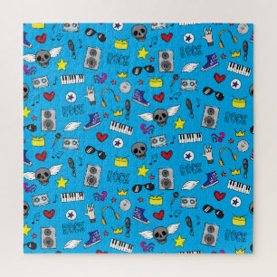 Rock Emo Muziek Tiener Patroon Legpuzzel