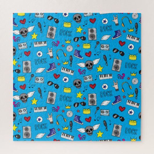 Rock Emo Muziek Tiener Patroon Legpuzzel (Verticaal)