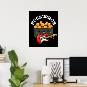 Rock en Roe Funny Sushi Rock en Roll Pun Darl BG Poster (Thuiskantoor)