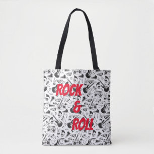 Rock- en Roll-Canvas tas - rood en zwart