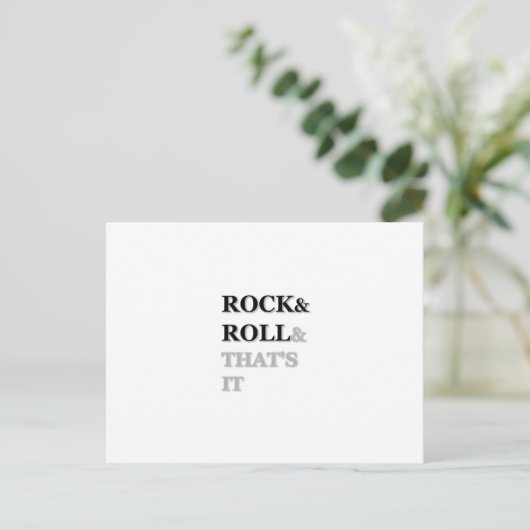 Rock en Roll en dat is het Briefkaart (Staand voorkant)